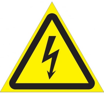 Расходный материал Знак W08 "Опасность поражения электрическим током" 200х200мм ПВХ плёнка