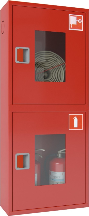Ш-ПК-О-003 «Т» НОК (ПК-320НОК) - Шкаф пожарный навесной со стеклом красный