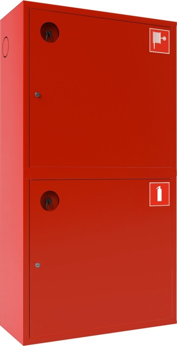 Ш-ПК-О-003 «Т» НЗК (ПК-320НЗК) лев. - Шкаф пожарный навесной закрытый красный
