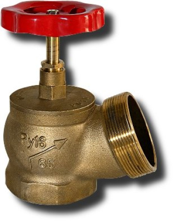 Вентиль КПЛ 65-1 угловой латунь (муфта-цапка) - Клапан пожарный муфта-цапка