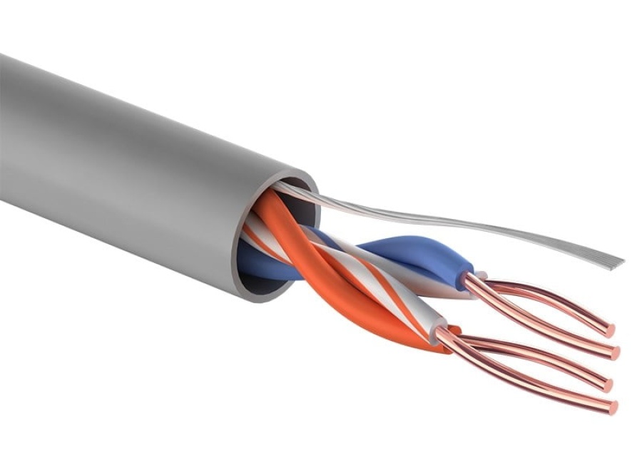 U/UTP 2PR 24AWG, CCA, CAT5e PVC, 305м. PROconnect (01-0022-3): Кабель для внутренней прокладки, медный, Cat5e, 2 пары, 24AWG, внешняя изоляция поливинилхлорид (PVC).