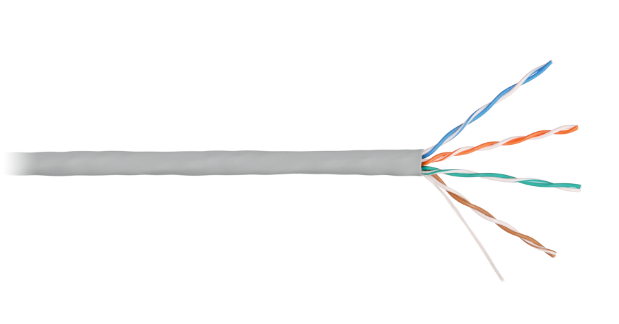 U/UTP 4pair, Cat5e, Solid, In, LSZH (4100C-GY) - Кабель UTP (витая пара) кат 5e, для внутренней прокладки, LSZH, серый