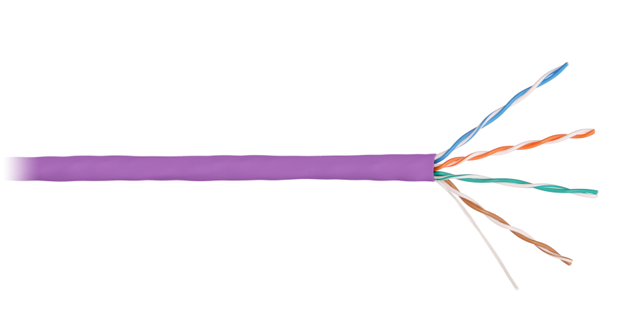 U/UTP 4pair, Cat5e, Solid, In, LSZH (4100C-VL) - Кабель U/UTP 4 пары Cat5e 24AWG, внутренний, фиолетовый, LSZH, 305м