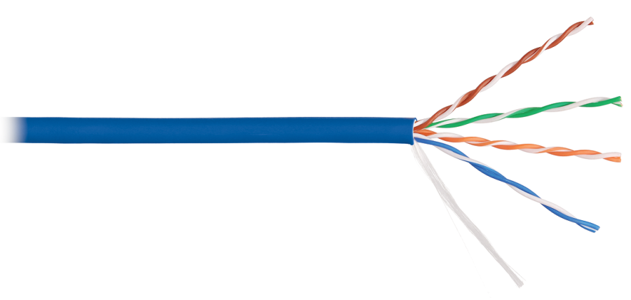 U/UTP 4pair, Cat5e, Solid, In, LSZH (9100C-BL) - Кабель U/UTP 4 пары Cat5e 4х2х0.51, внутренний, LSZH, синий