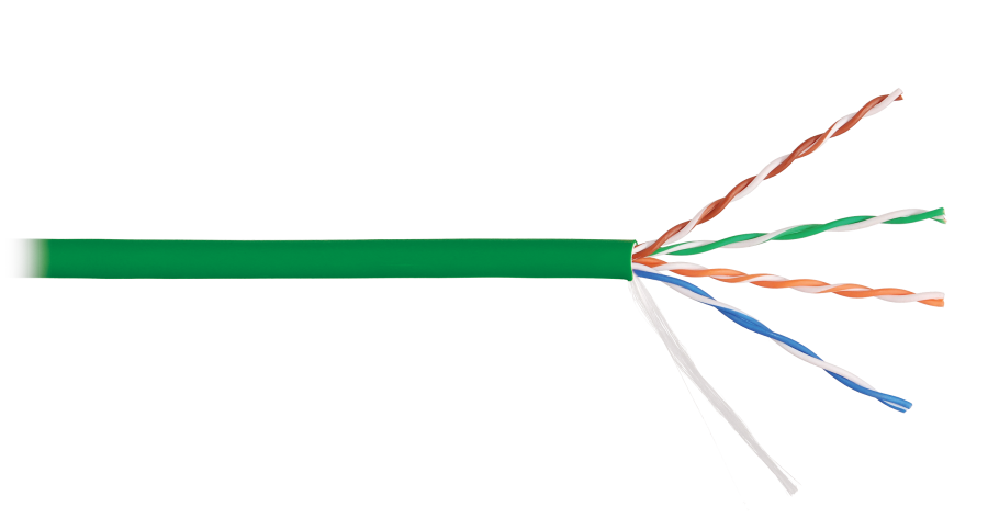 U/UTP 4pair, Cat5e, Solid, In, LSZH (9100C-GN) - Кабель U/UTP 4 пары Cat5e 4х2х0.51, внутренний, LSZH, зеленый