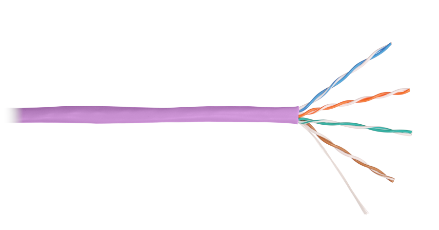 U/UTP 4pair, Cat5e, Solid, In, LSZH (9100C-VL) - Кабель U/UTP 4 пары Cat5e 4х2х0.51, внутренний, LSZH, фиолетовый