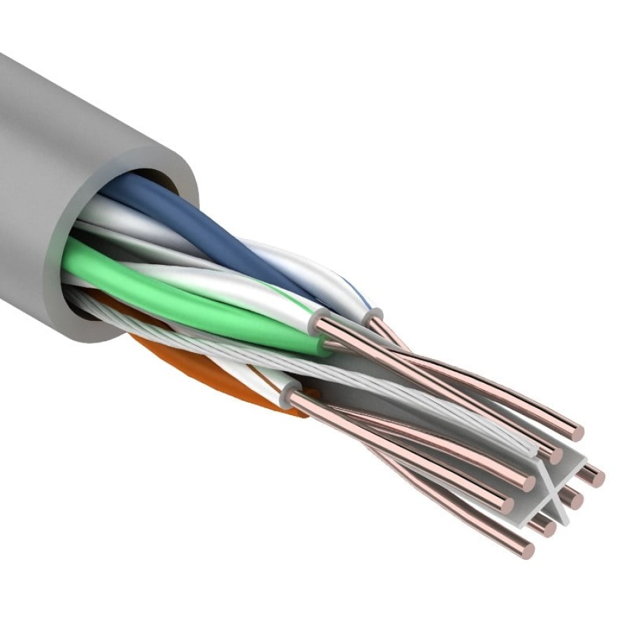 U/UTP 4PR 23AWG, CCA, CAT6, PVC, 305м. PROconnect (01-0047-3): Кабель симметричный парной скрутки, в броне, cat6e, 4х2х0.57