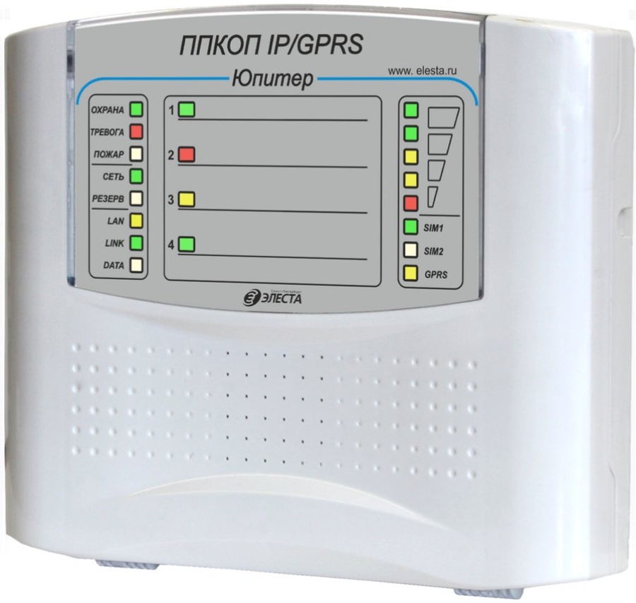Прибор приемно-контрольный Юпитер-1431 (4 IP/GPRS), пластик