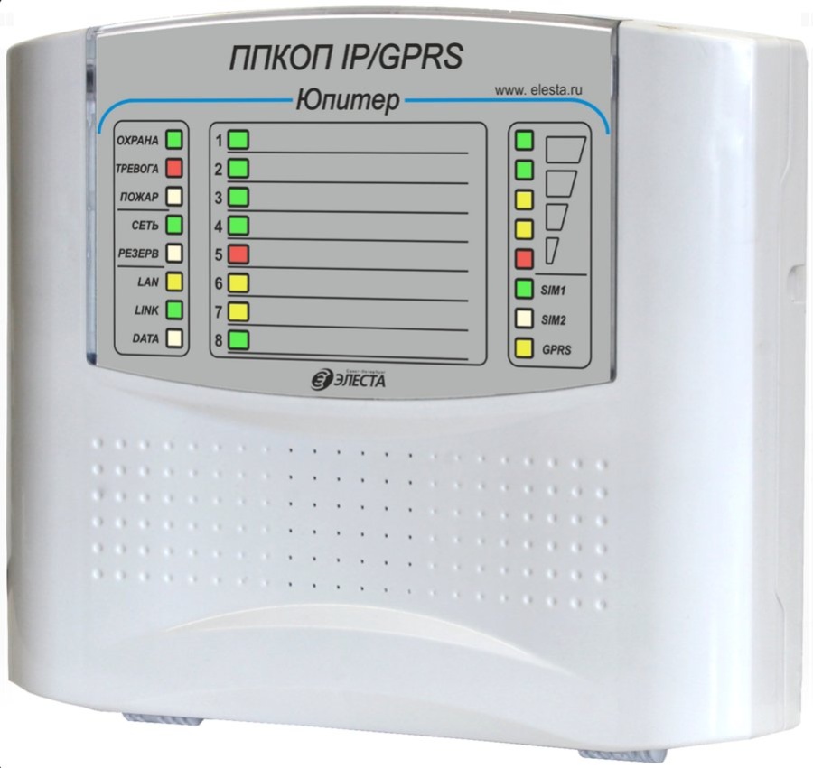 Прибор приемно-контрольный Юпитер-1831 (8 IP/GPRS), пластик