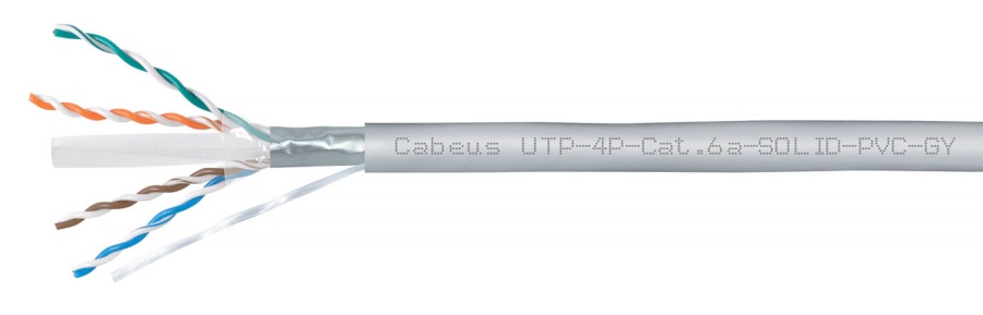 UTP-4P-Cat.6a-SOLID-PVC-GY (11373c) - Кабель «витая пара» (LAN) для структурированных систем связи