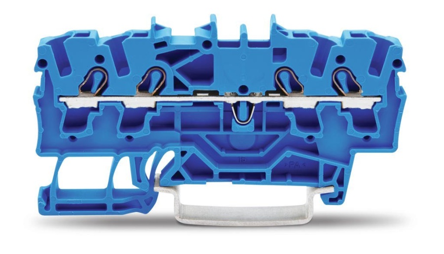 Клеммник WAGO 2002-1404 клемма 4-проводная проходная, синяя