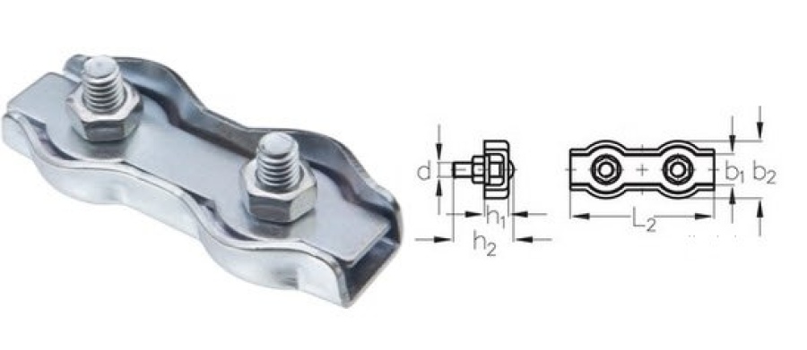 Такелаж Зажим 2 мм Duplex для троса