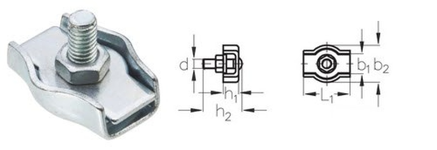 Такелаж Зажим 5 мм Simplex для троса